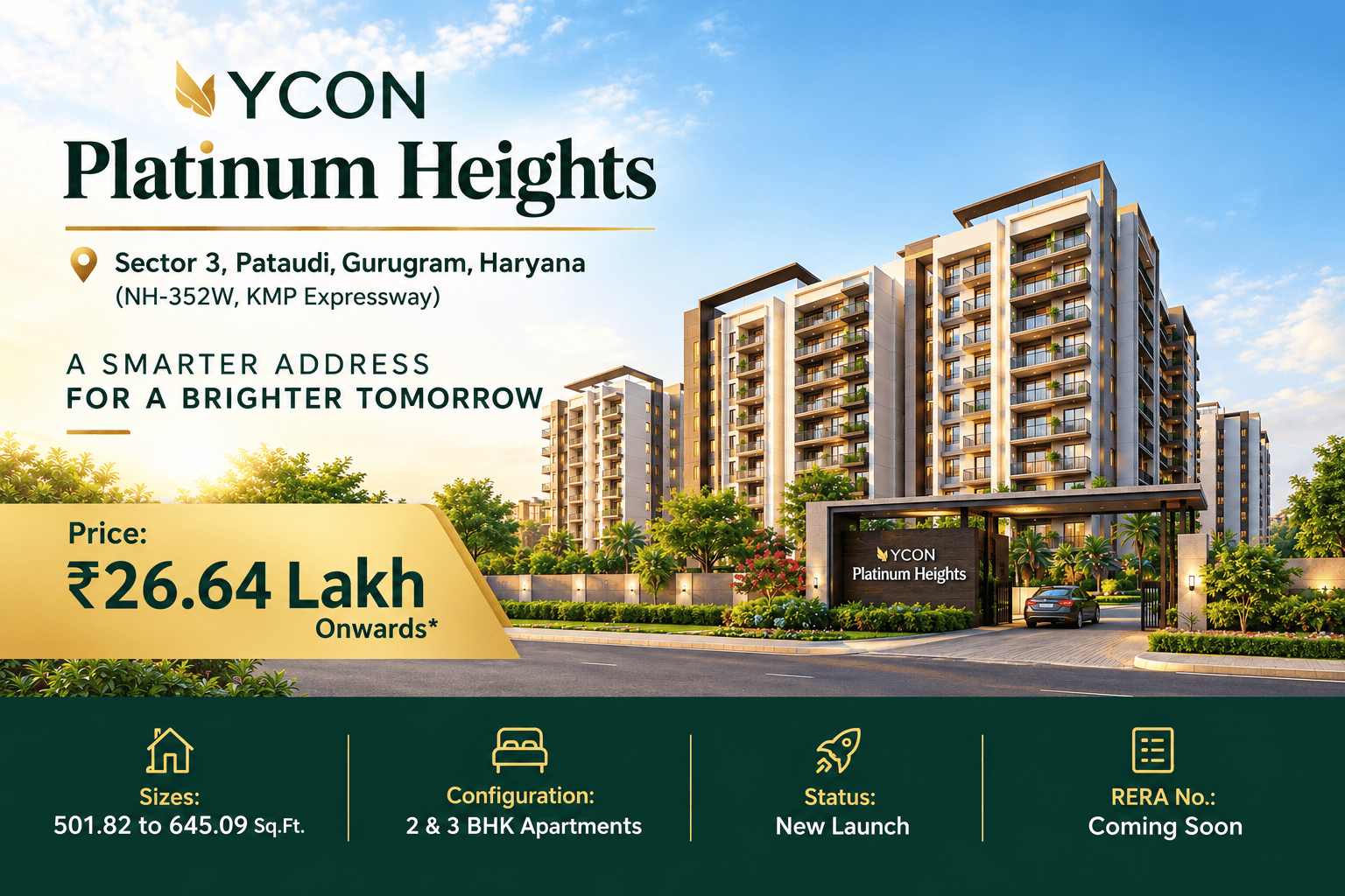 YCON Platinum Heights Sector 3 Pataudi - Affordable Apartments